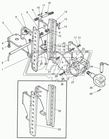 1321-2707060-Б Боковина устройства прицепного правая МТЗ МТЗ РУП